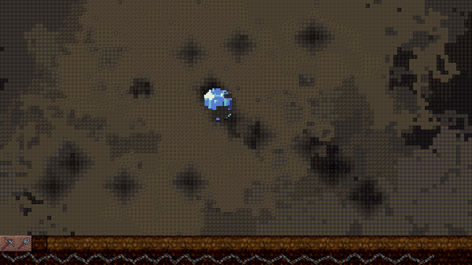 The mining minigame, in which the player can fully uncover gems before the wall collapses (the crack at the bottom)